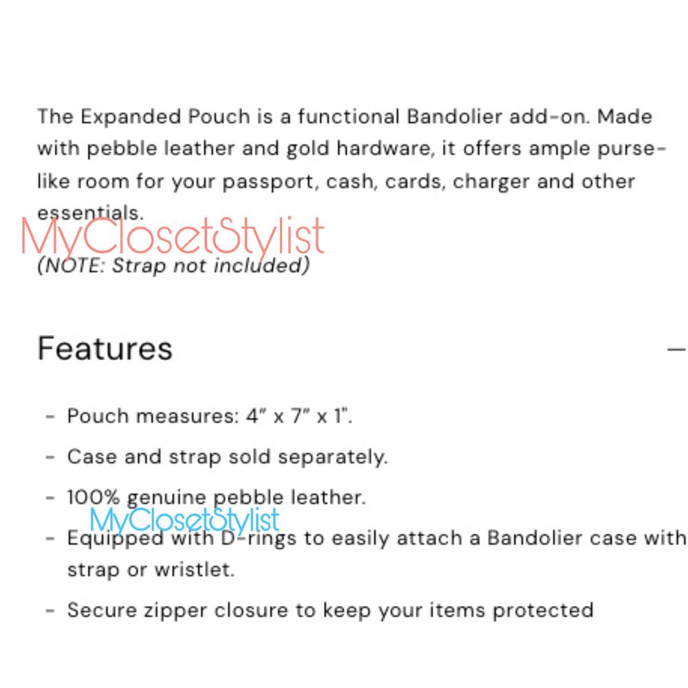 NEW! Bandolier Cream Ivory Crossbody Purse Case Strap SET! Expanded Zipper Pouch - Picture 3 of 7
